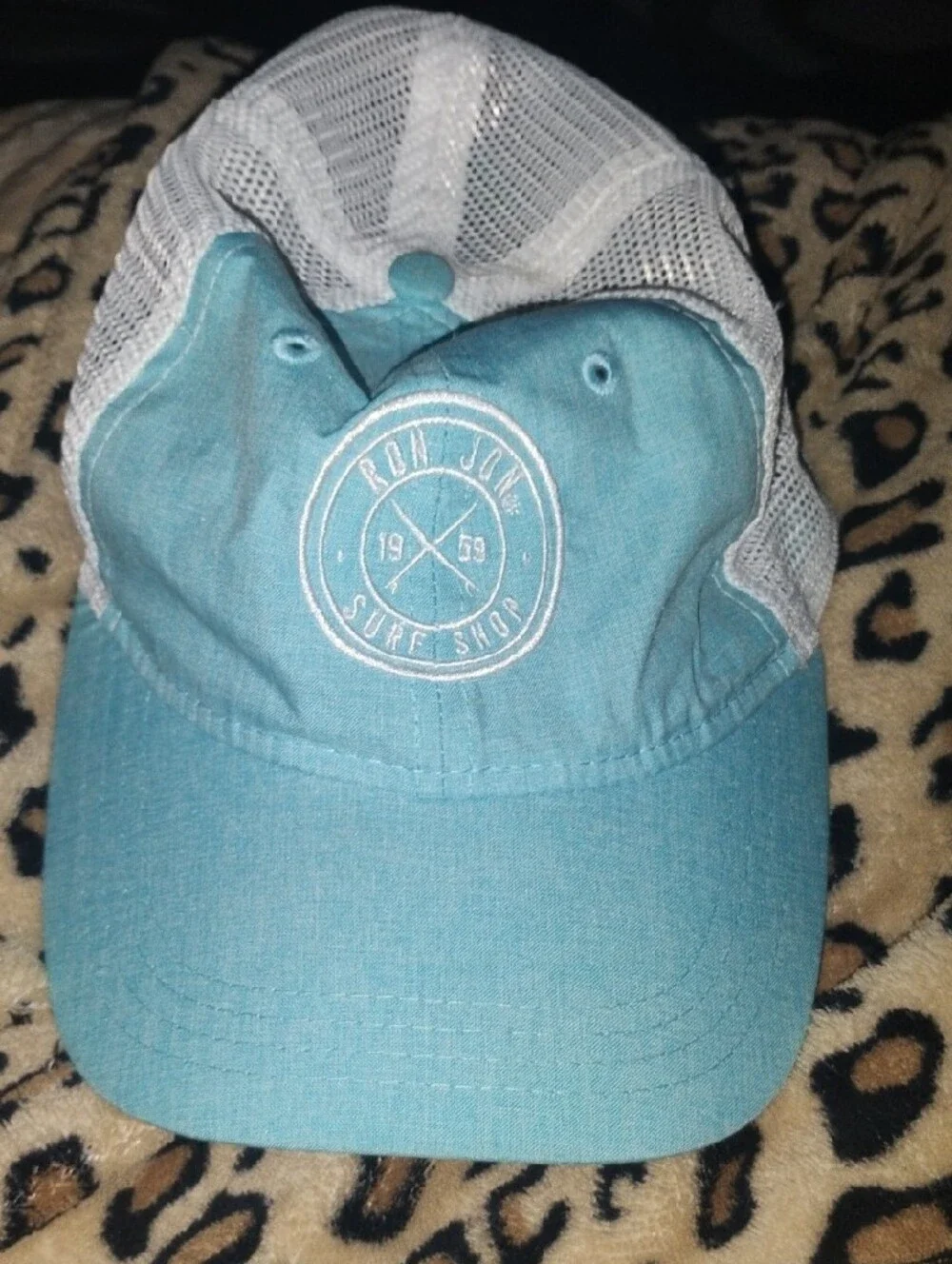 Ron Jon Light Teal and White Mesh Trucker Hat